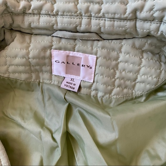 Gallery Quilted Hooded Lightweight Jacket Green Removable Hood XL - Picture 3 of 6